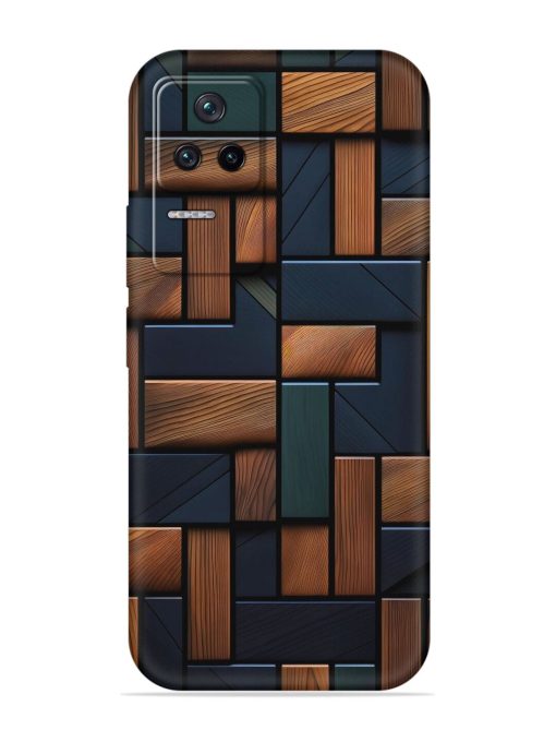 Wooden Background Cubes Embossed Soft Silicone Case for Poco F4 (5G) Zapvi