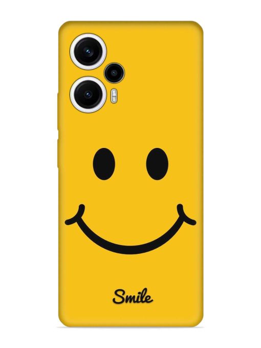 Yellow Smiley Embossed Soft Silicone Case for Poco F5 (5G)