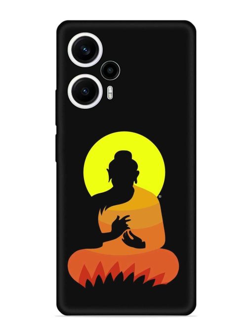 Buddha Art Black Embossed Soft Silicone Case for Poco F5 (5G) Zapvi