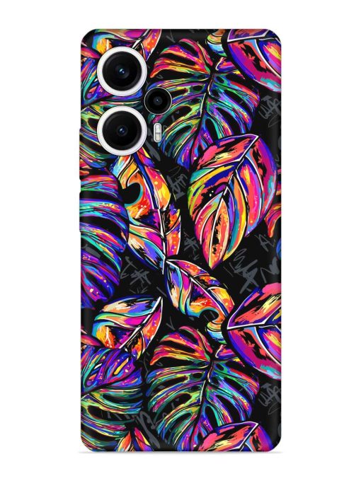 Tropical Seamless Vector Embossed Soft Silicone Case for Poco F5 (5G) Zapvi