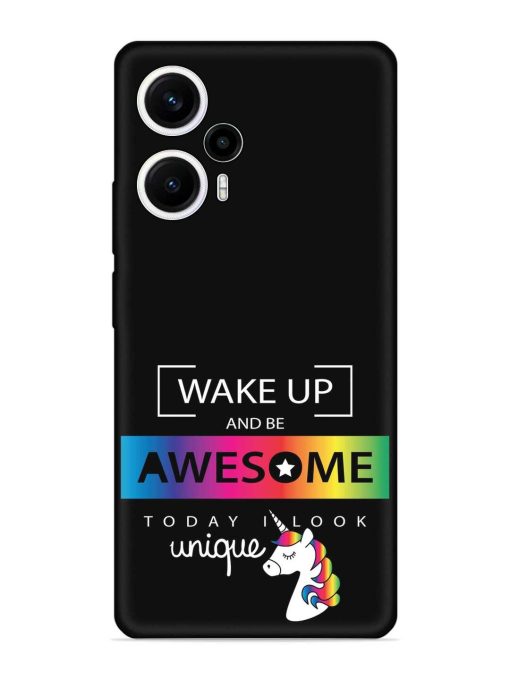 Inspirational Quote Unicorn Embossed Soft Silicone Case for Poco F5 (5G) Zapvi