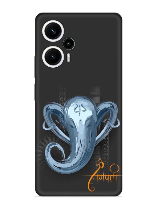 Illustration Lord Ganpati Embossed Soft Silicone Case for Poco F5 (5G) Zapvi