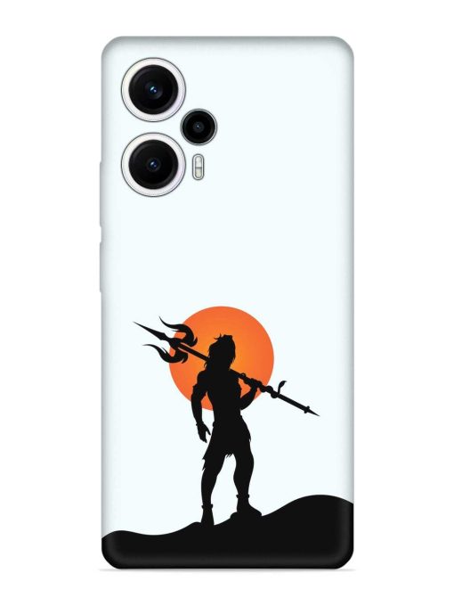 Lord Mahadev Trendy Embossed Soft Silicone Case for Poco F5 (5G)