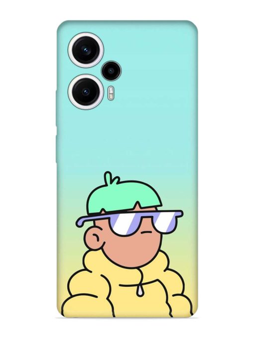 Doodles Cool Character Embossed Soft Silicone Case for Poco F5 (5G) Zapvi