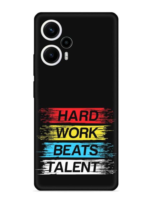 Hard Work Beats Embossed Soft Silicone Case for Poco F5 (5G)