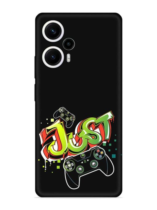 Graffiti Gamepad Illustration Embossed Soft Silicone Case for Poco F5 (5G)