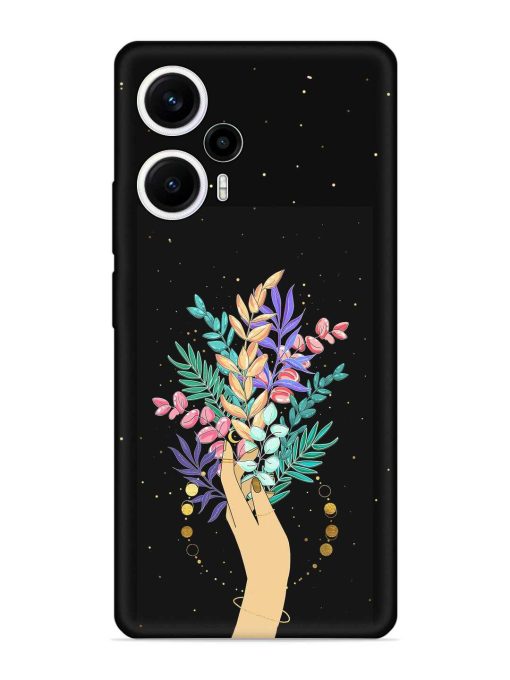 Flower On Hand Embossed Soft Silicone Case for Poco F5 (5G) Zapvi