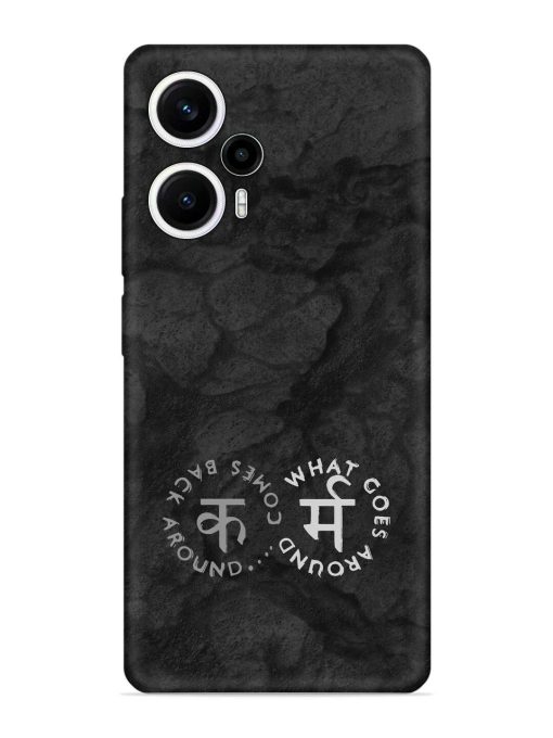 Karma Hindi Word Embossed Soft Silicone Case for Poco F5 (5G)