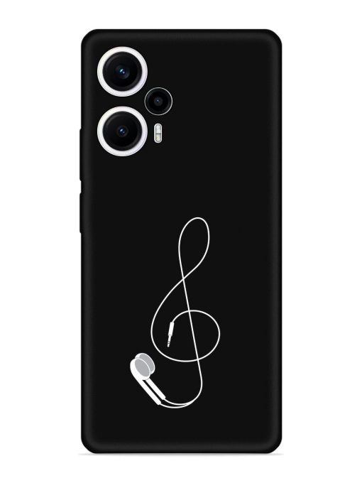 Music Earphone Vector Embossed Soft Silicone Case for Poco F5 (5G) Zapvi