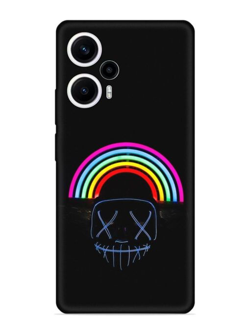 Mask Rainbow Embossed Soft Silicone Case for Poco F5 (5G) Zapvi