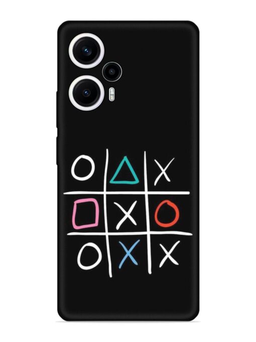 Super Neon Tic-Tac-Toe Embossed Soft Silicone Case for Poco F5 (5G) Zapvi