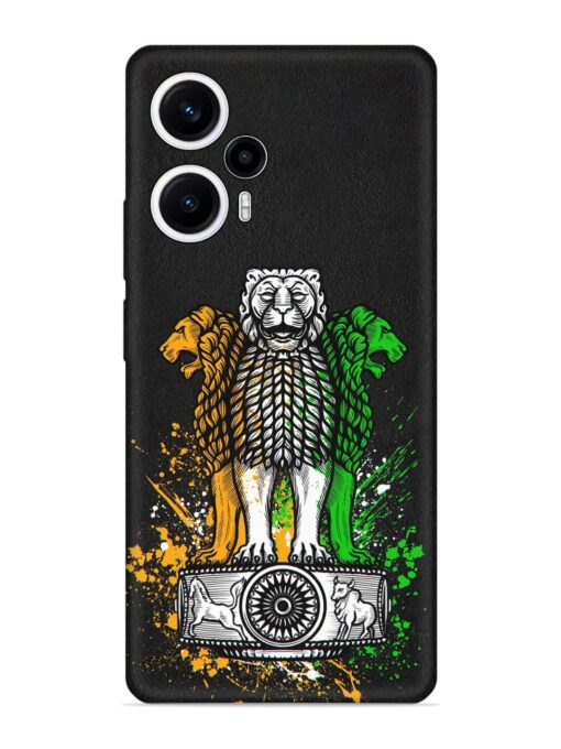 Pillars Of Ashoka Embossed Soft Silicone Case for Poco F5 (5G) Zapvi