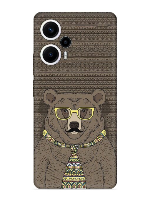 Grizzly Bear Embossed Soft Silicone Case for Poco F5 (5G) Zapvi