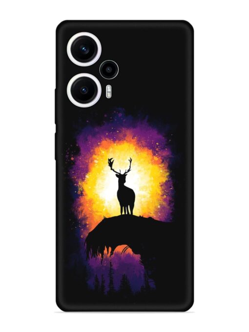 Elk Animal Art Embossed Soft Silicone Case for Poco F5 (5G) Zapvi