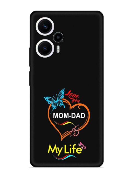 Love You Mom Dad Embossed Soft Silicone Case for Poco F5 (5G)