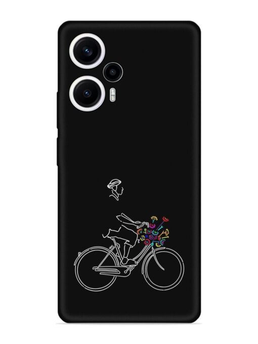 Minimalist Cycle Art Embossed Soft Silicone Case for Poco F5 (5G) Zapvi