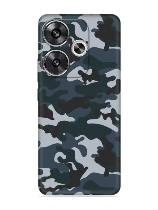 Dark Blue Army Military Art Embossed Soft Silicone Case for Poco F6 (5G) Zapvi