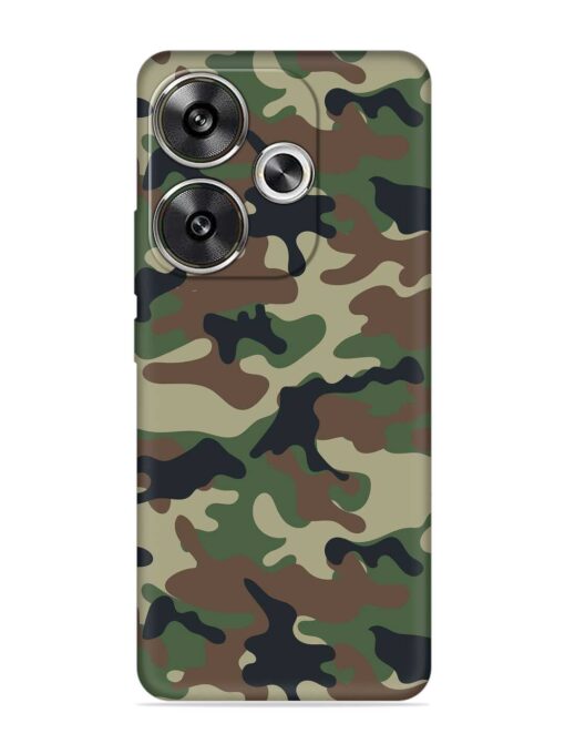 Army Military Camouflage Dark Green Embossed Soft Silicone Case for Poco F6 (5G) Zapvi