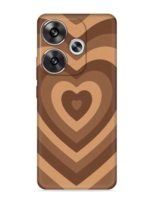 Brown Heart Embossed Soft Silicone Case for Poco F6 (5G) Zapvi