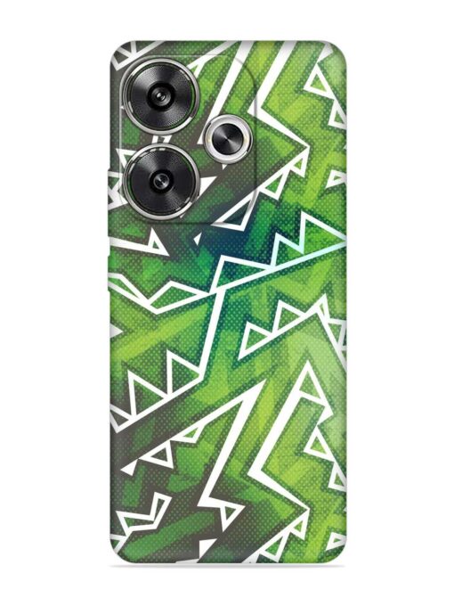 Green Graffiti Seamless Embossed Soft Silicone Case for Poco F6 (5G)