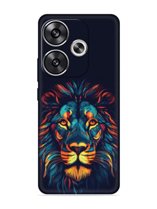 Colorful Lion Embossed Soft Silicone Case for Poco F6 (5G)