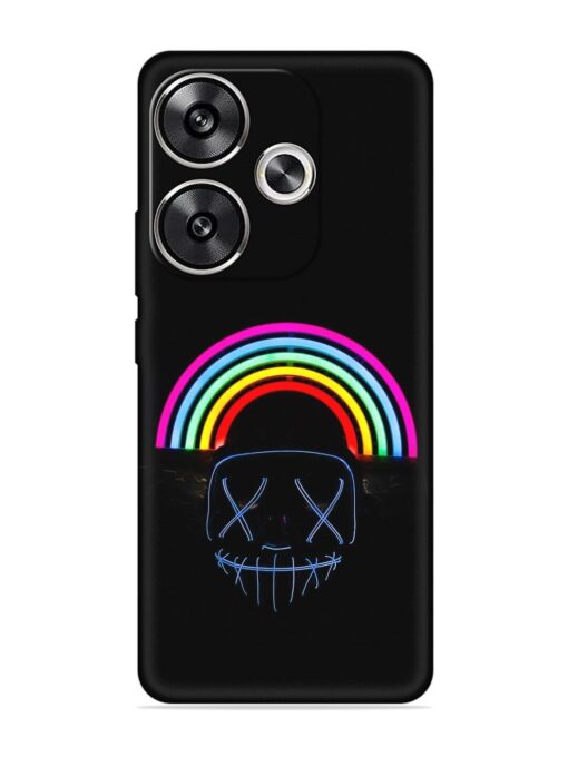 Mask Rainbow Embossed Soft Silicone Case for Poco F6 (5G)