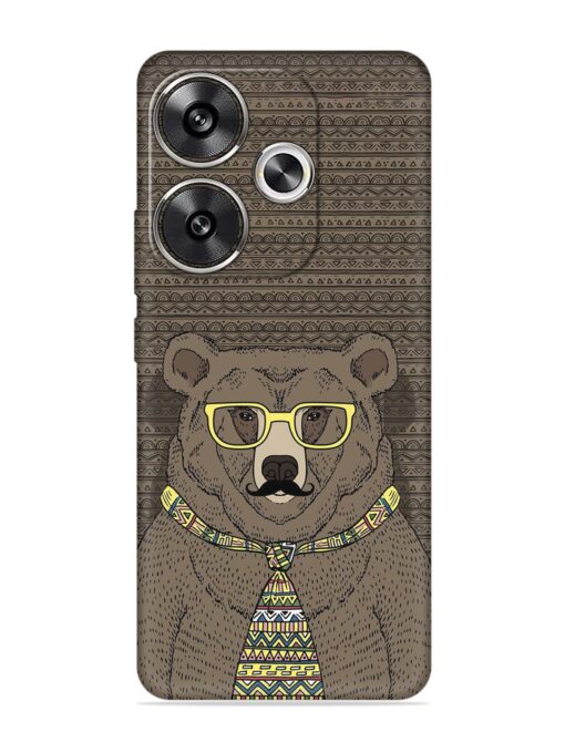 Grizzly Bear Embossed Soft Silicone Case for Poco F6 (5G)