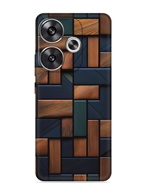 Wooden Background Cubes Embossed Soft Silicone Case for Poco F6 (5G) Zapvi