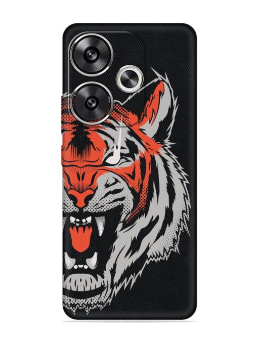 Tiger Aggression Embossed Soft Silicone Case for Poco F6 (5G) Zapvi