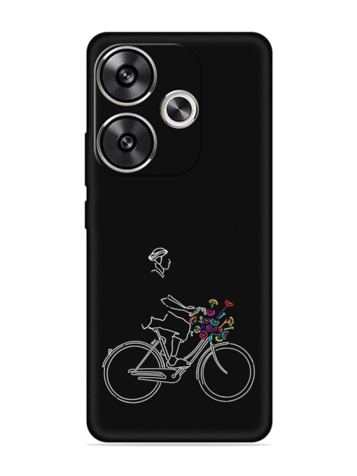 Minimalist Cycle Art Embossed Soft Silicone Case for Poco F6 (5G) Zapvi