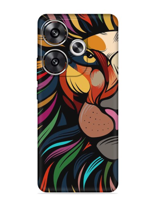 Trippy Lion Art Embossed Soft Silicone Case for Poco F6 (5G)