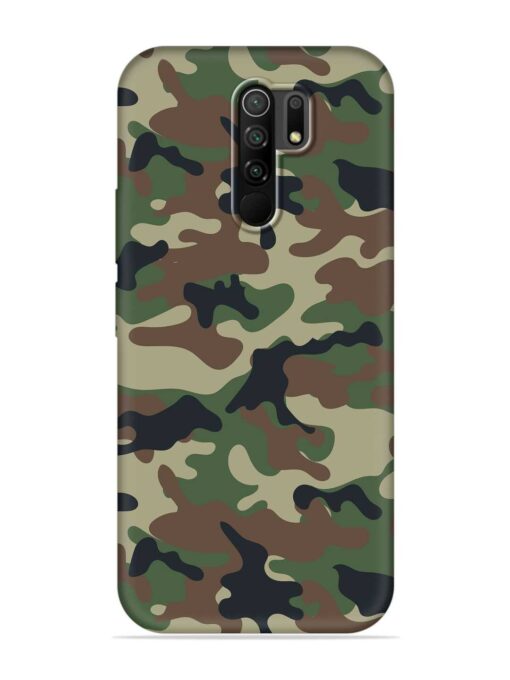 Army Military Camouflage Dark Green Embossed Soft Silicone Case for Poco M2 Zapvi