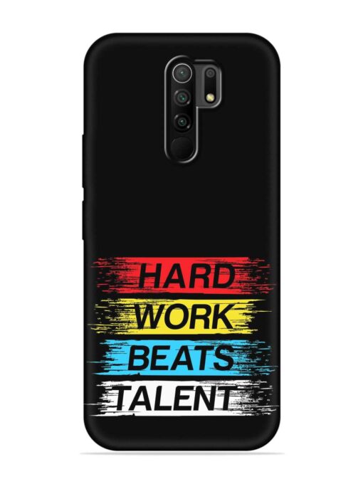 Hard Work Beats Embossed Soft Silicone Case for Poco M2 Zapvi