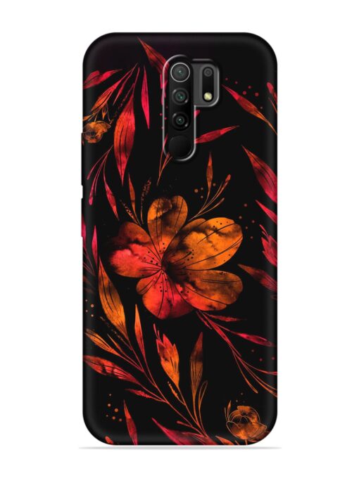 Red Flower Painting Embossed Soft Silicone Case for Poco M2 Zapvi