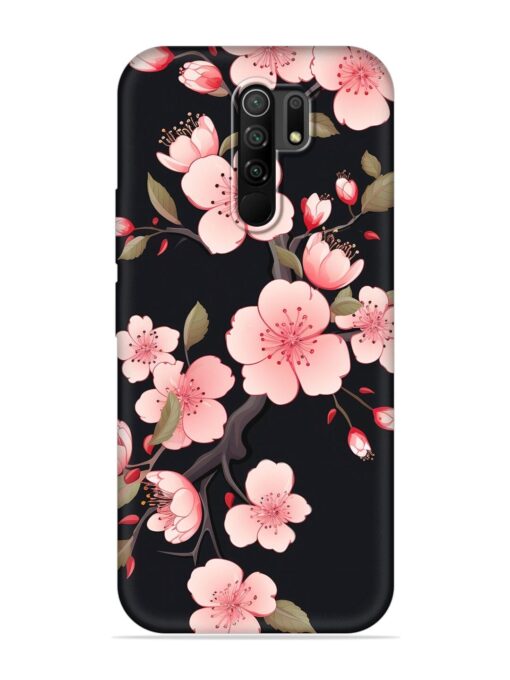 Cherry Blossom Embossed Soft Silicone Case for Poco M2 Zapvi