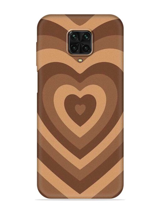 Brown Heart Embossed Soft Silicone Case for Poco M2 Pro