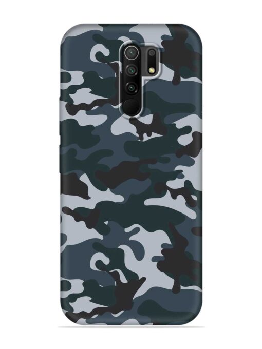 Dark Blue Army Military Art Embossed Soft Silicone Case for Poco M2 Reloaded Zapvi