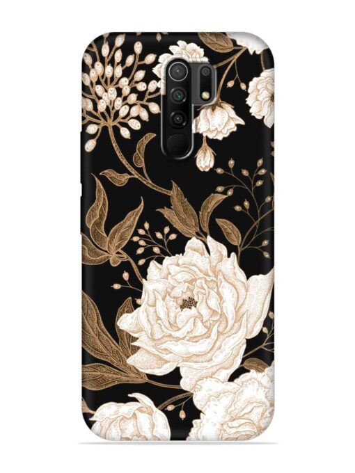 Peonies Roses Floral Embossed Soft Silicone Case for Poco M2 Reloaded