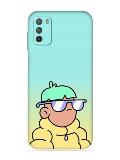 Doodles Cool Character Embossed Soft Silicone Case for Poco M3