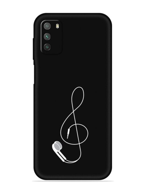 Music Earphone Vector Embossed Soft Silicone Case for Poco M3 Zapvi