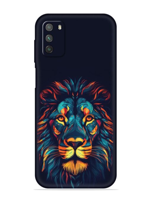 Colorful Lion Embossed Soft Silicone Case for Poco M3