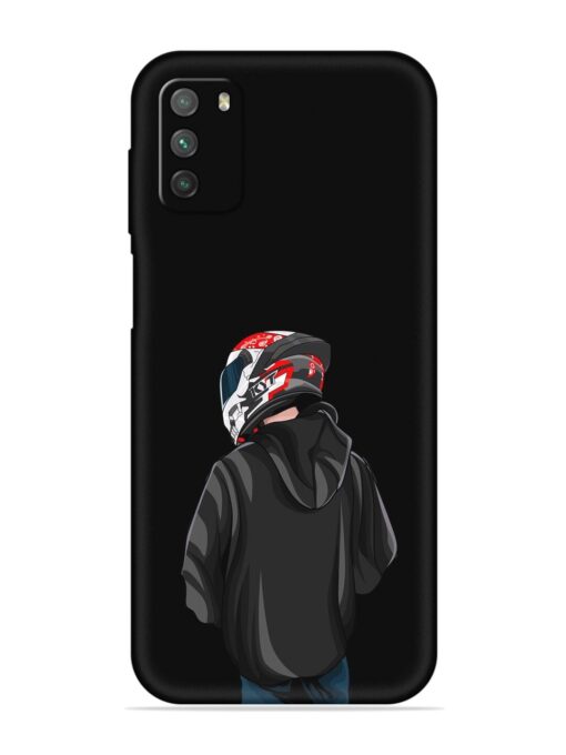 Motorcycle Rider Embossed Soft Silicone Case for Poco M3