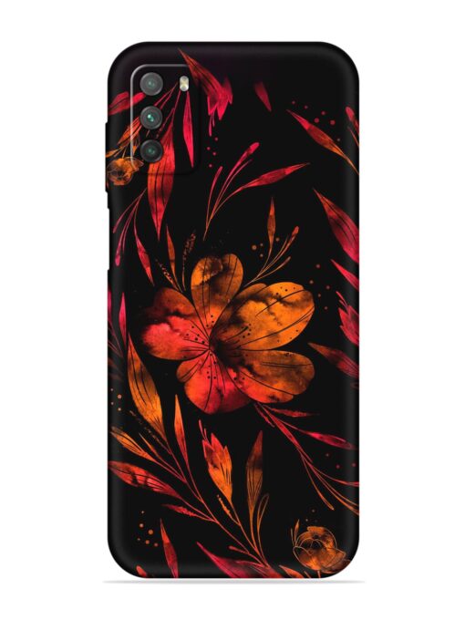 Red Flower Painting Embossed Soft Silicone Case for Poco M3 Zapvi