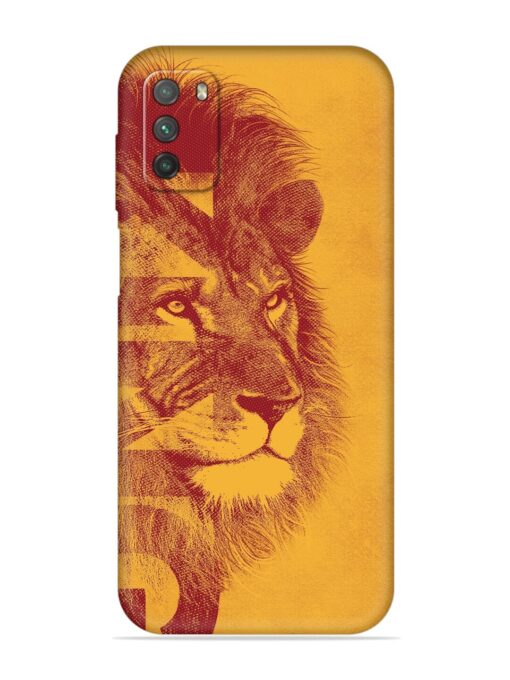 Gold Lion Crown Art Embossed Soft Silicone Case for Poco M3 Zapvi