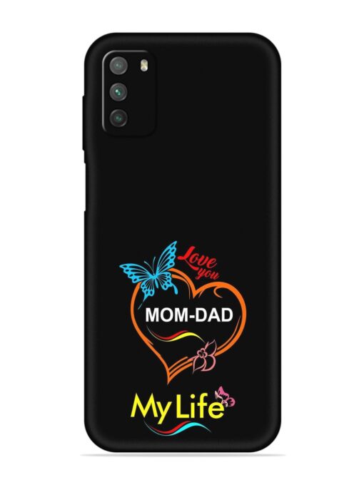 Love You Mom Dad Embossed Soft Silicone Case for Poco M3 Zapvi