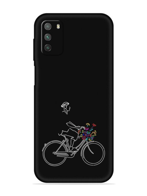 Minimalist Cycle Art Embossed Soft Silicone Case for Poco M3 Zapvi