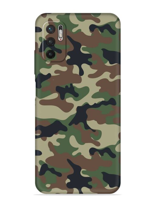 Army Military Camouflage Dark Green Embossed Soft Silicone Case for Poco M3 Pro (5G) Zapvi