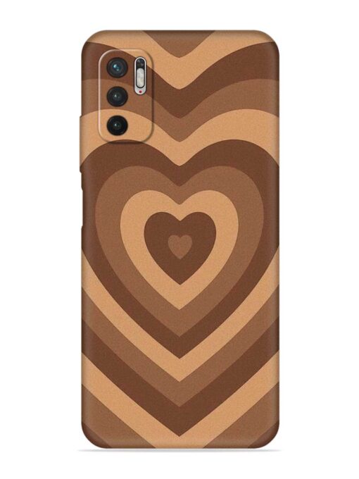 Brown Heart Embossed Soft Silicone Case for Poco M3 Pro (5G) Zapvi