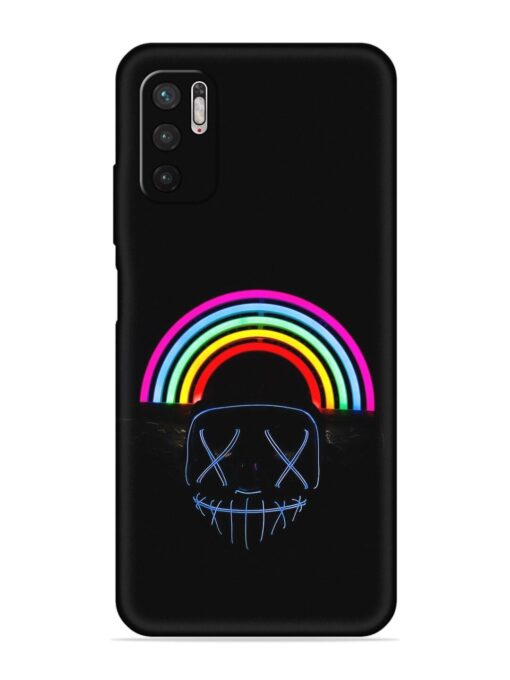 Mask Rainbow Embossed Soft Silicone Case for Poco M3 Pro (5G) Zapvi