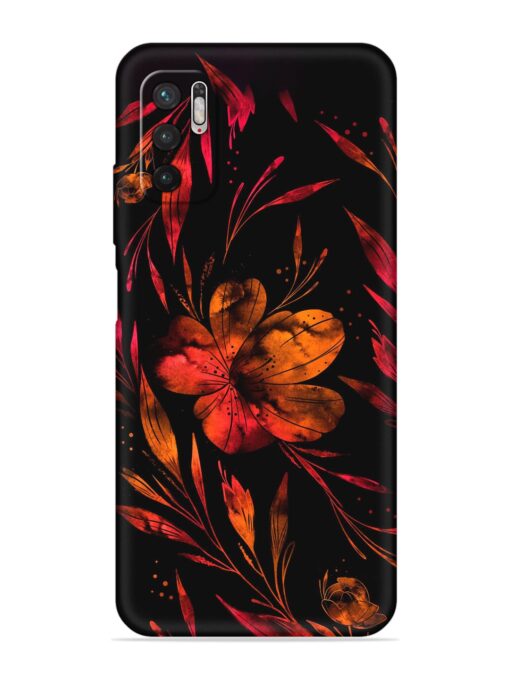 Red Flower Painting Embossed Soft Silicone Case for Poco M3 Pro (5G) Zapvi